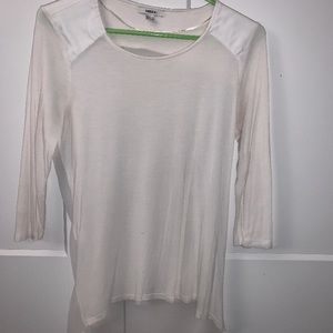 White sheer long sleeve dress shirt